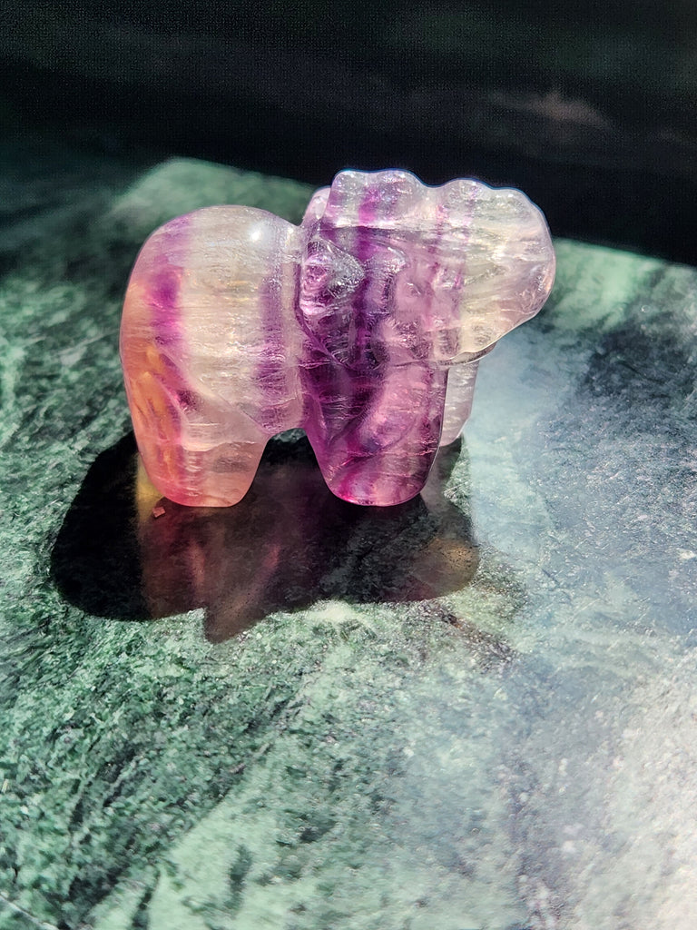 Purple Fluorite Elephant Carving - Harnessing the Tranquil Energy