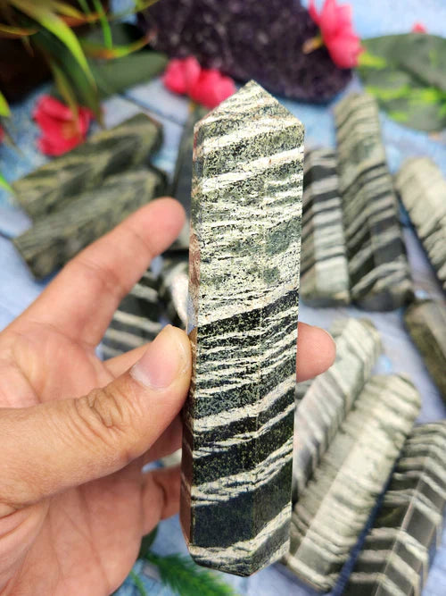 Zebra Jasper Point: A Powerful Stone for Focus, Meditation, and Inner Balance | Shwasam Crystals