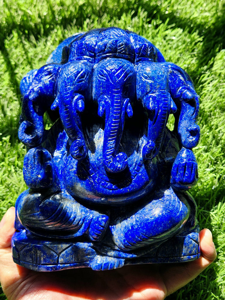 Lapis Lazuli Panchmukhi Ganesh Statue - A Divine Fusion of Wisdom and Spiritual Illumination