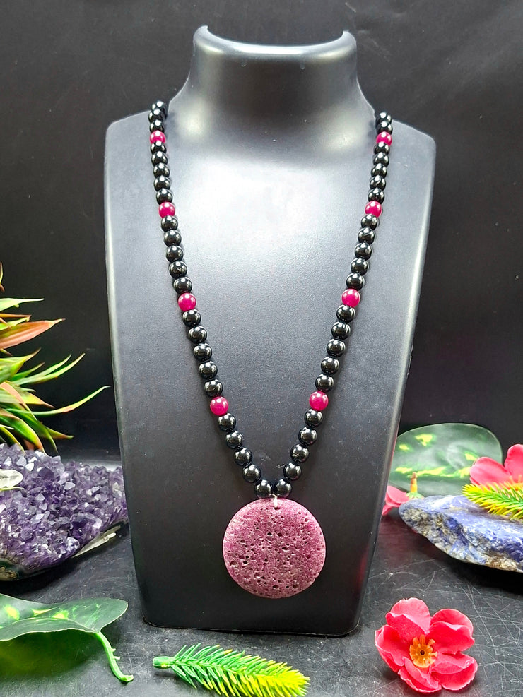 Be Fearless and Shine: The Healing Power of Black Tourmaline, Pink Onyx, and Honeycomb Ruby Mala | Shwasam Crystals