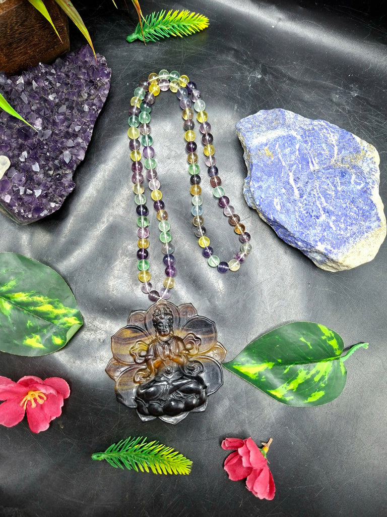 How Multi Fluorite  Gemstone Mala Helps You Move to the Next Stage with Clarity, Calmness & Spiritual Alignment | Shwasam Crystals