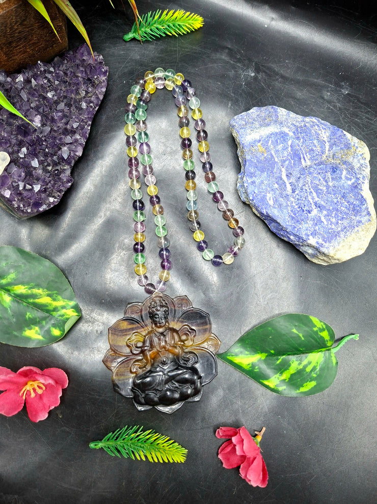 How Multi Fluorite  Gemstone Mala Helps You Move to the Next Stage with Clarity, Calmness & Spiritual Alignment | Shwasam Crystals