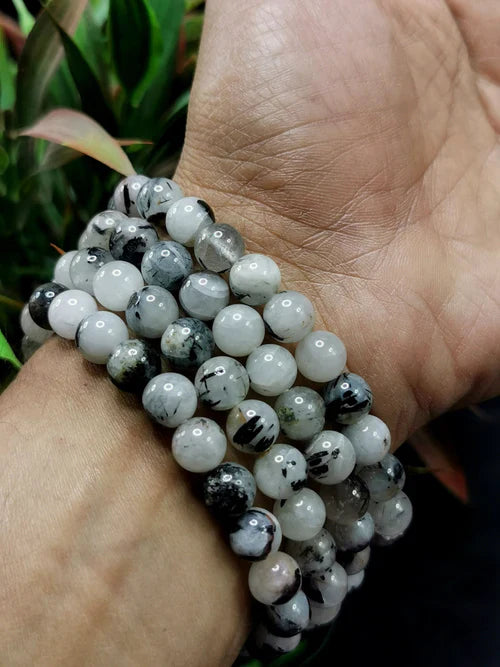 Black Rutile Stone Bracelet Benefits: Boost Self-Esteem, Discipline & Full Moon Manifestation Power | Shwasam Crystals