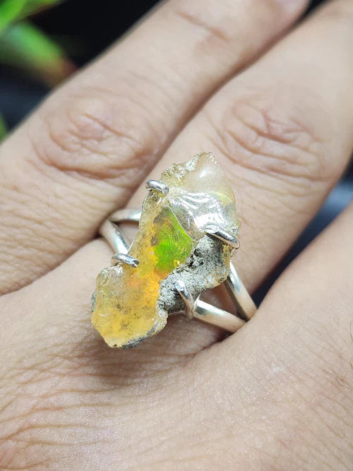 The Power of Ethiopian Opal Rough Finger Rings: Astrology, Emotional Balance, and Professional Growth | Shwasam Crystals