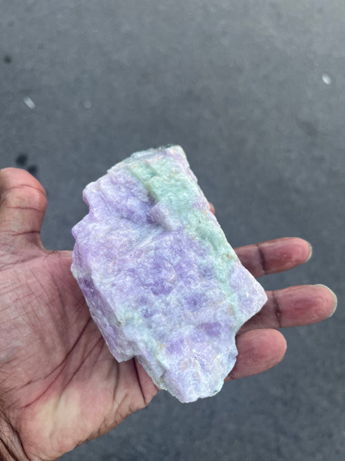 Pink with Green Kunzite Specimen: A Rare Gem of Elegance and Healing | Home Decor