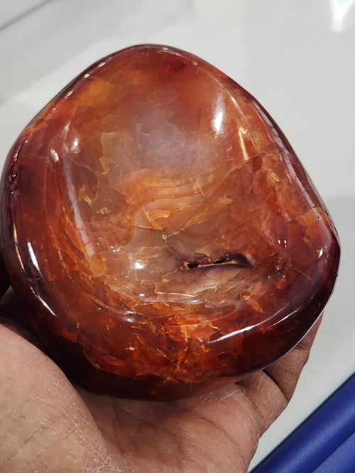 Carnelian Handmade Bowl: Home Warmth and Meditation Serenity | Reiki/Chakra/Healing | Home Decor | Weighing 400 gms