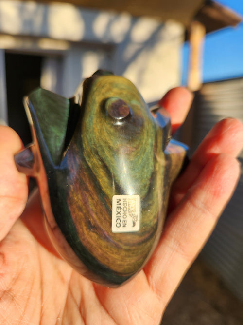 Rainbow Obsidian Anatomical Heart Carving: A Masterpiece of Beauty and Energy | Reiki/Chakra/Healing/Energy | Home Decor | Weighing 500 gms