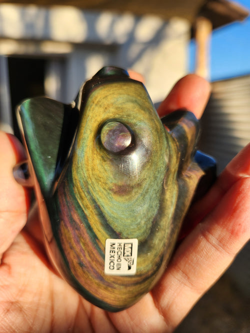 Rainbow Obsidian Anatomical Heart Carving: A Masterpiece of Beauty and Energy | Reiki/Chakra/Healing/Energy | Home Decor | Weighing 500 gms