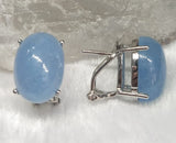 Aquamarine jewelry set of ring, pendant & earring in 925 silver with rhodium plating