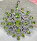 Peridot designer pendant in 925 sterling silver with rhodium plating | crystal jewelry | gemstone gifts | mothers day gift