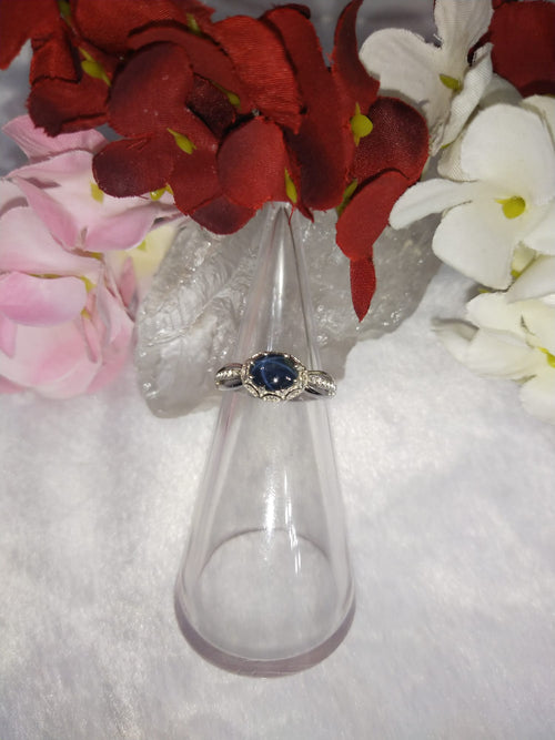 Star Blue Sapphire jewelry set of ring, pendant & earring in 925 silver with rhodium plating | Gift for her | gemstone jewellery | crystal 925 silver ornaments