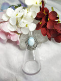 Larimar jewelry set of ring, pendant & earring in 925 silver with rhodium plating