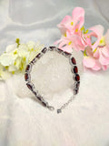 Bracelete in Garnet made in 925 silver with rhodium plating | Garnet jewelry | Silver Gift