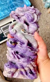 Chinese Dragon Carving in Charoite Gemstone, 3 angels in pink opal & aventurine - final payment