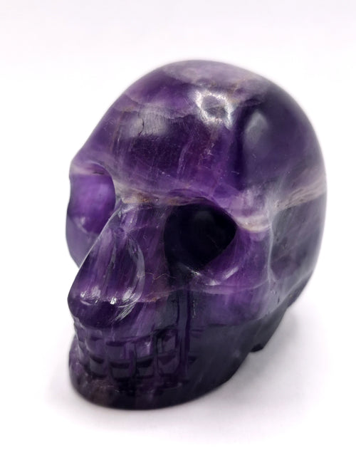 Amethyst Skull Carving: A Tranquil Crystal for Spiritual Awakening & Home Décor | Weight 86 gms
