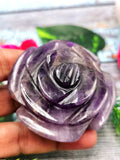 Amethyst Crystal Handmade Rose Flower Carvings: A Serene Blend of Beauty, Healing and Elegance for Home and Gifting