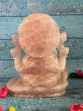 Large Rose Quartz Gemstone Ganesh Carving Handmade - Lord Ganesha Idol |Sculpture in Crystals and Gemstones -Reiki/Chakra - 8.5 inch and 4.43 kgs