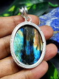 Labradorite Floral Carving Pendant: A Mystical Blend of Nature’s Beauty and Spiritual Protection | Weight 16 gms