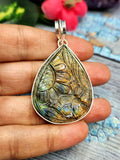 Labradorite Floral Carving Pendant – A Perfect Blend of Beauty, Transformation, and Protection