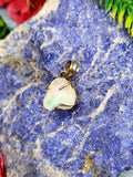 Ethiopian Opal Rough Single Stone Pendant in Silver - A Radiant Gemstone Treasure