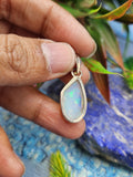 Ethiopian Opal Rough Single Stone Pendant in Silver - A Gemstone Treasure