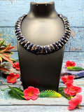 Sodalite Cut Stone Necklace with Sarafa - Dive into the Depths of Sodalite Elegance