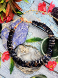 Sodalite Cut Stone Necklace with Sarafa - Dive into the Depths of Sodalite Elegance
