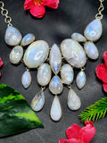 Rainbow Moonstone Cabs Necklace - 564 carats