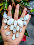 Rainbow Moonstone Cabs Necklace - 564 carats