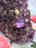 Amethyst Faceted  Pendant in Sterling Silver with gold rhodium plating - 24 carats