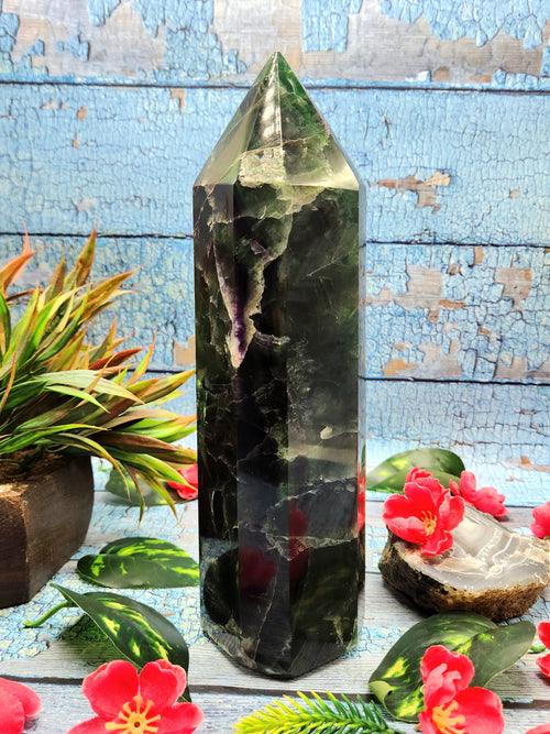 Multi Fluorite Tower : A Spectrum of Healing and Spiritual Growth | Crystal Healing | Reiki | Gemstone Points