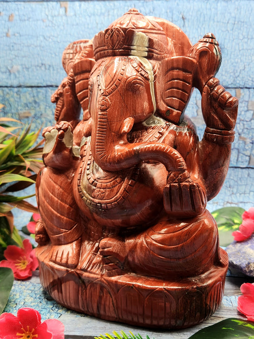Ganesh Statue in Red Jasper: A Symbol of Strength and Transformation
