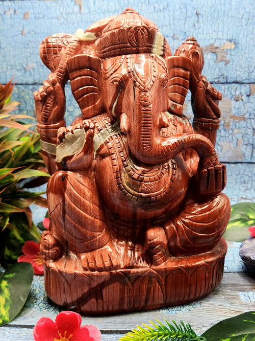 Ganesh Statue in Red Jasper: A Symbol of Strength and Transformation