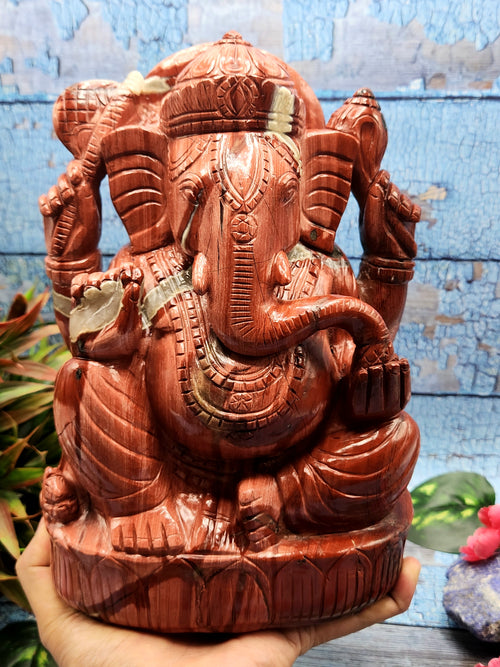 Ganesh Statue in Red Jasper: A Symbol of Strength and Transformation