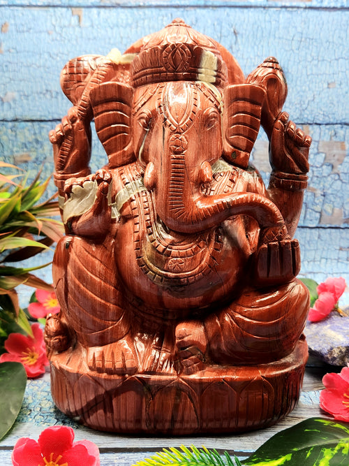Ganesh Statue in Red Jasper: A Symbol of Strength and Transformation