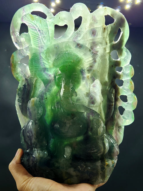 Multi Fluorite Lord Ganesh Statue: A Spectrum of Blessings and Transformation | Crystal Healing | Crystal Home Decor