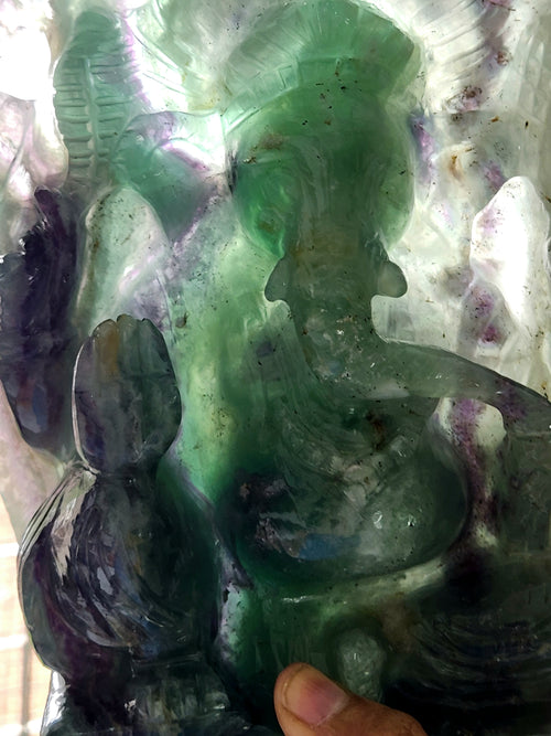 Multi Fluorite Lord Ganesh Statue: A Spectrum of Blessings and Transformation | Crystal Healing | Crystal Home Decor