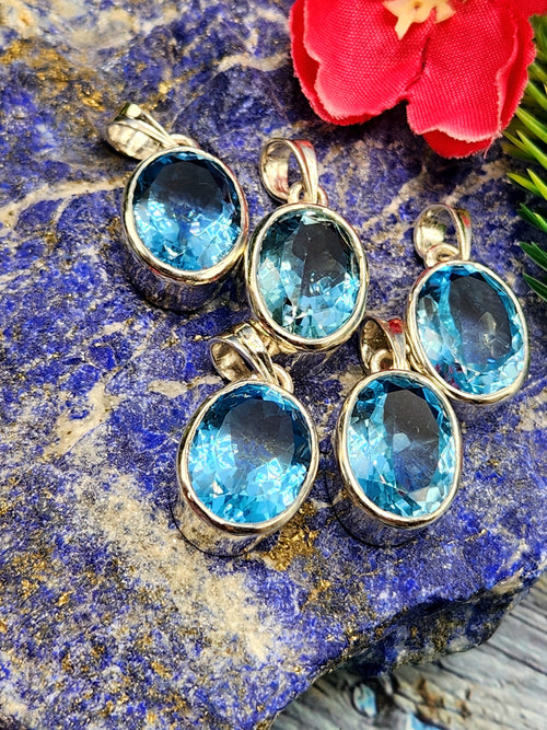 Blue Topaz Pendants in 925 Silver: A Symphony of Serenity and Elegance | ONE PIECE ONLY