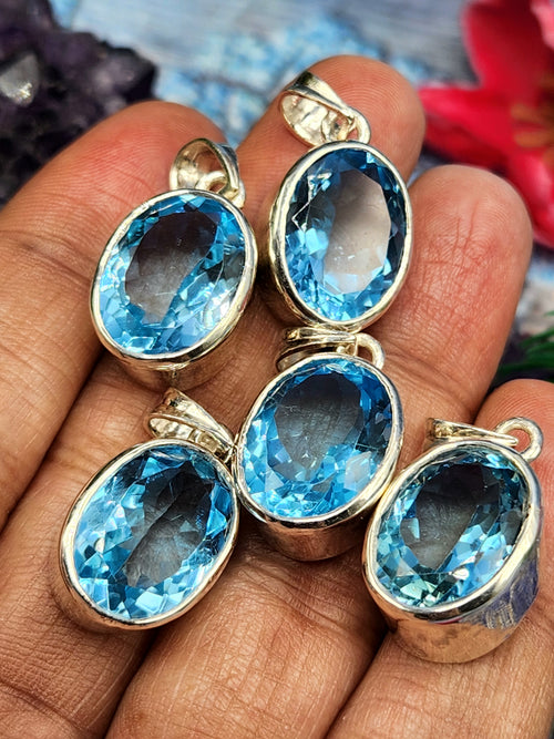 Blue Topaz Pendants in 925 Silver: A Symphony of Serenity and Elegance