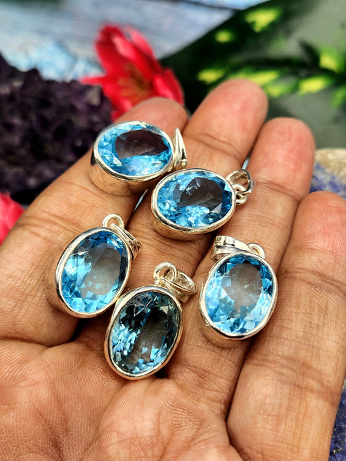 Blue Topaz Pendants in 925 Silver: A Symphony of Serenity and Elegance | ONE PIECE ONLY