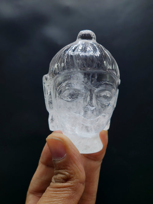 Clear Quartz Buddha Head: Meditative Mastery and Spiritual Brilliance