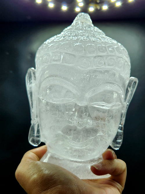 Clear Quartz Buddha Head: Meditative Mastery and Spiritual Brilliance