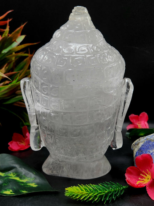 Clear Quartz Buddha Head: Meditative Mastery and Spiritual Brilliance