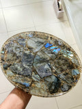 Flashy Labradorite Big Plate Coated with Resin: An Ode to Mystical Splendor | Crystal Healing | Reiki | Crystal Plate