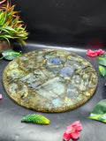 Flashy Labradorite Big Plate Coated with Resin: An Ode to Mystical Splendor | Crystal Healing | Reiki | Crystal Plate