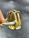 Citrine Faceted Stone Double Barrel Ring in 925 Silver | Mothers day gift | Crystal Jewelry | Gemstone Finger ring