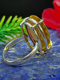 Citrine Faceted Stone Double Barrel Ring in 925 Silver | Mothers day gift | Crystal Jewelry | Gemstone Finger ring
