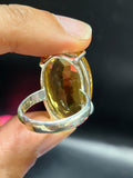 Citrine Faceted Stone Double Barrel Ring in 925 Silver | Mothers day gift | Crystal Jewelry | Gemstone Finger ring