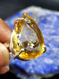 Citrine Faceted Stone Double Barrel Ring in 925 Silver: Radiant Elegance | Mothers day gift | Crystal Jewelry | Gemstone Finger ring