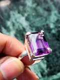 Amethyst Stone Double Barrel Ring in 925 Silver : The Regal Beauty of Amethyst Mothers day gift | Crystal Jewelry | Gemstone Finger ring